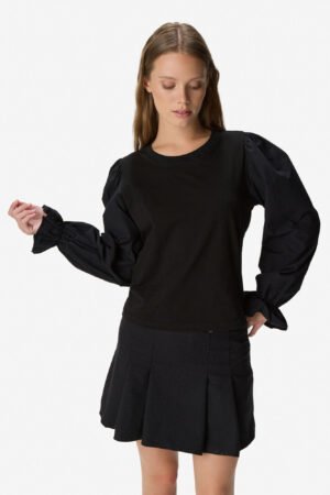 Remera Jersey con mangas poplin | Talle S